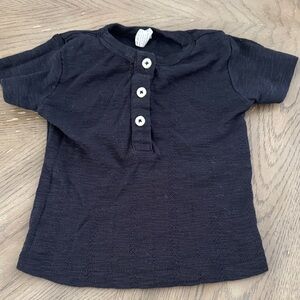 kate quinn Black Short-Sleeve Henley Tee for Kids
